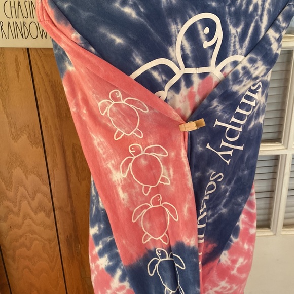 2 SIMPLY SOUTHERN TIE DYE LONG SLEEVE TEES SIZE MEDIUM BLUE PINK WHITE (LOT OF 2 - Picture 4 of 7